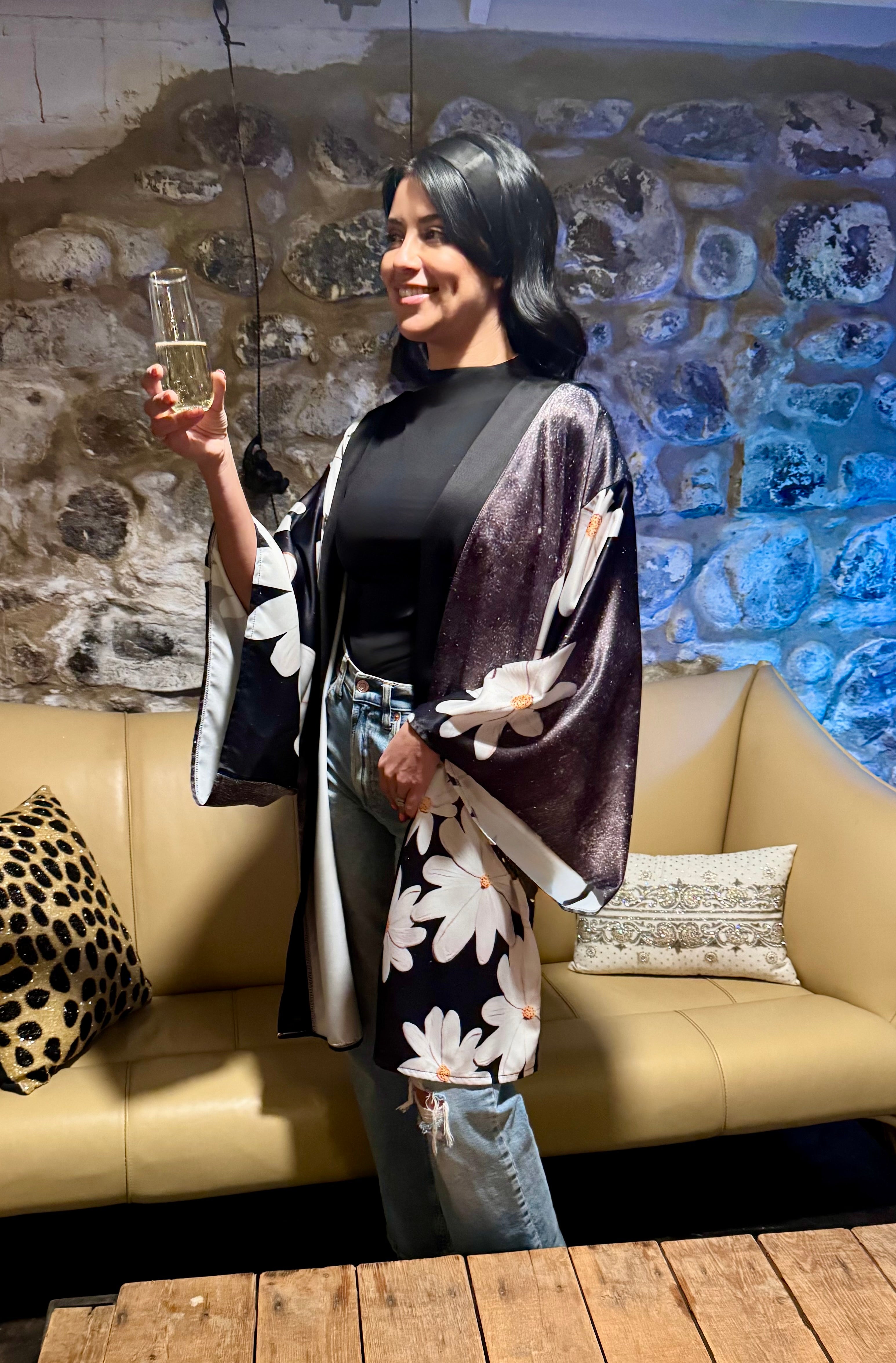 Kimono Robe - LaFille Gallery Daisy Collection