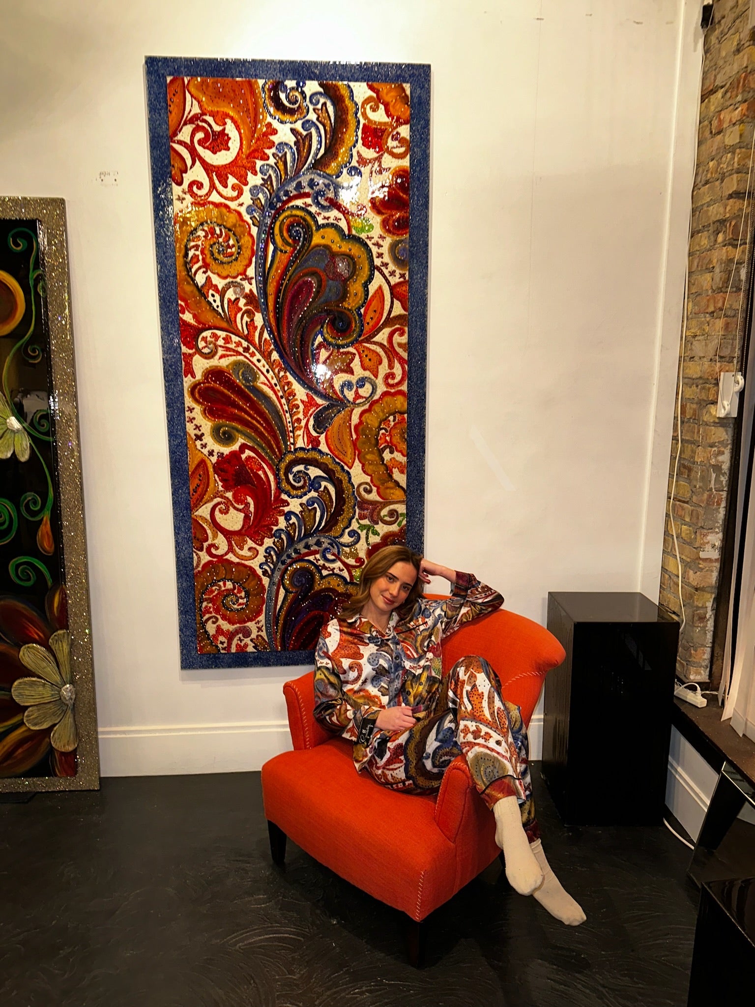 Women’s Satin Pajamas | LaFille Gallery ‘Bali’ Print by Tiffany Marie